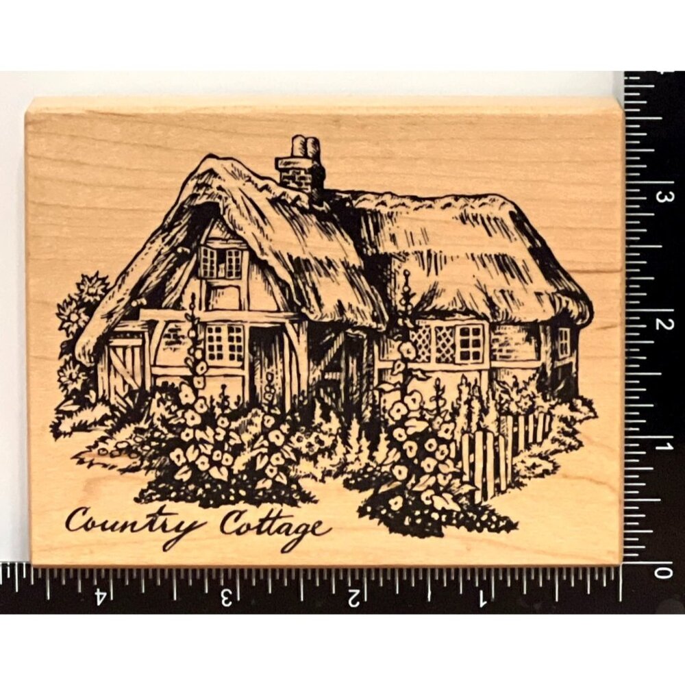Country Cottage Wood Mounted Rubber Stamp K-1459A By PSX